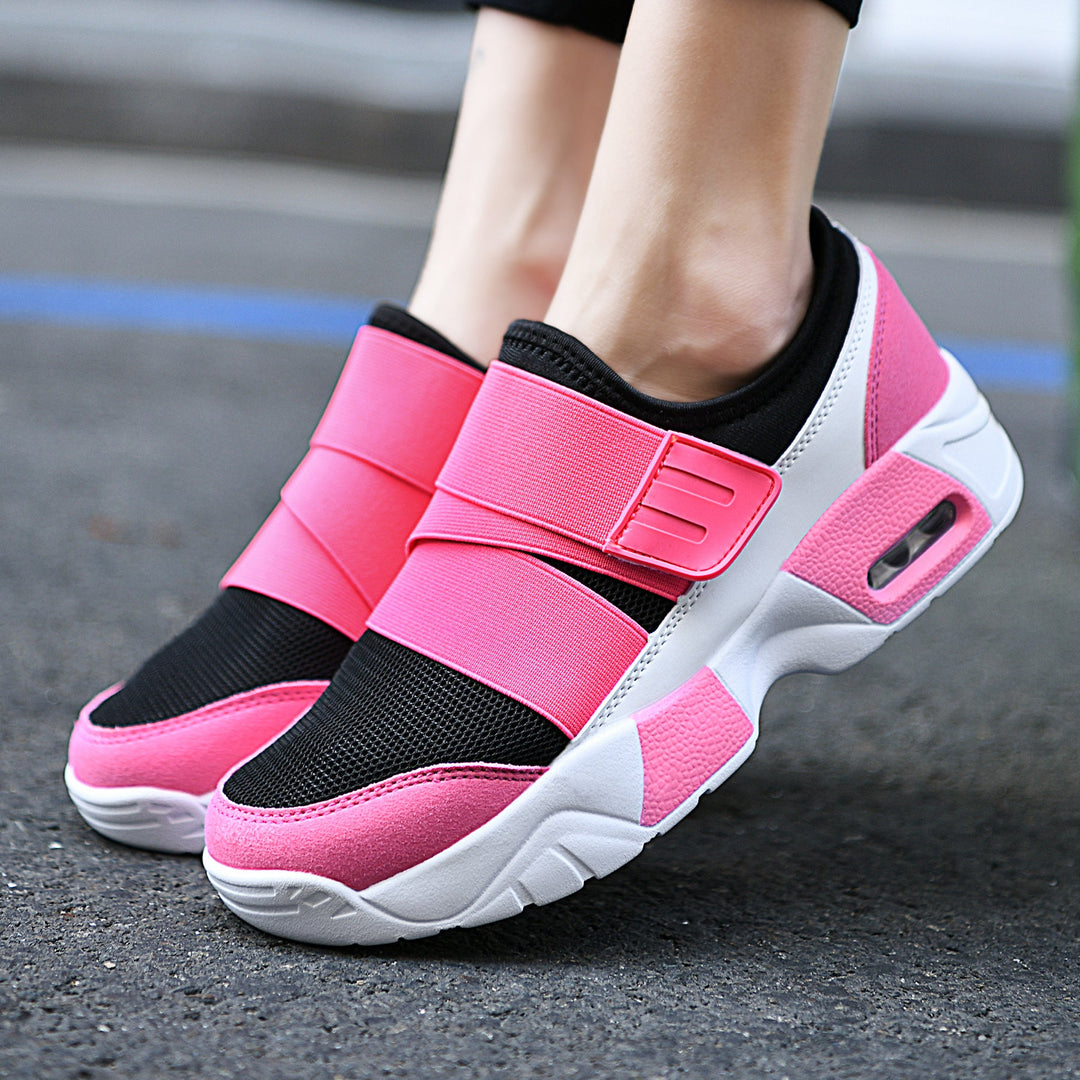 Damen nan Schlupfsneaker mit breitem Elastikriemen, atmungsaktivem Mesh und geformter Dämpfungsohle Drune
