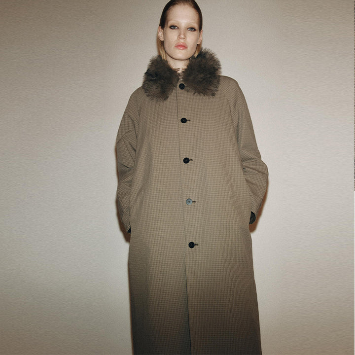 Damen Modische Manteljacke mit elegantem Kragen und Knopfverschluss Drune