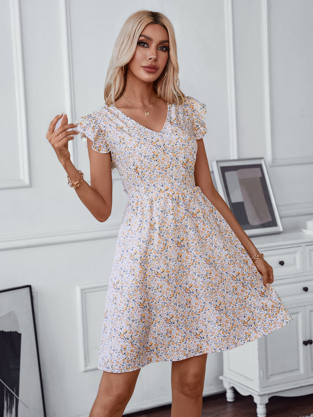 Damen verspielt fließendes Sommerkleid Drune