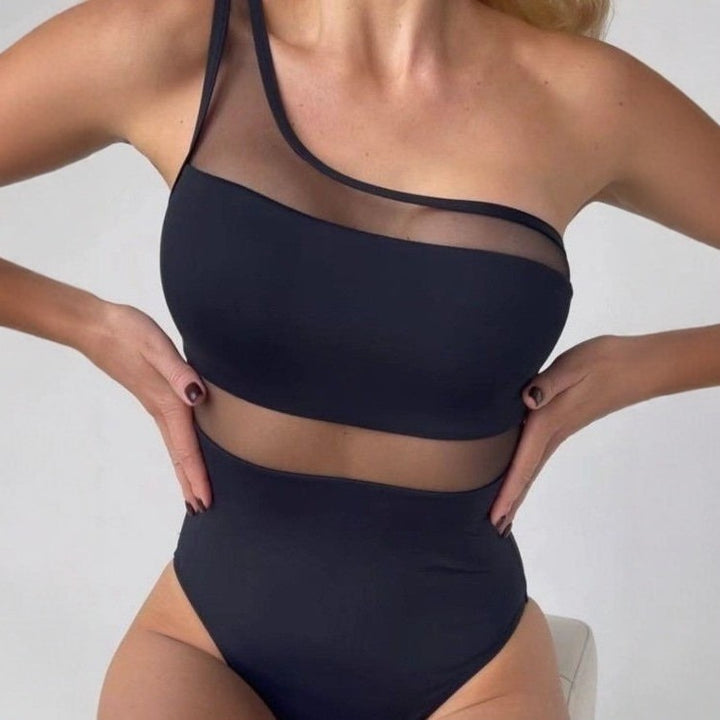 Damen Stylischer Monokini mit Mesh-Einsätzen Drune