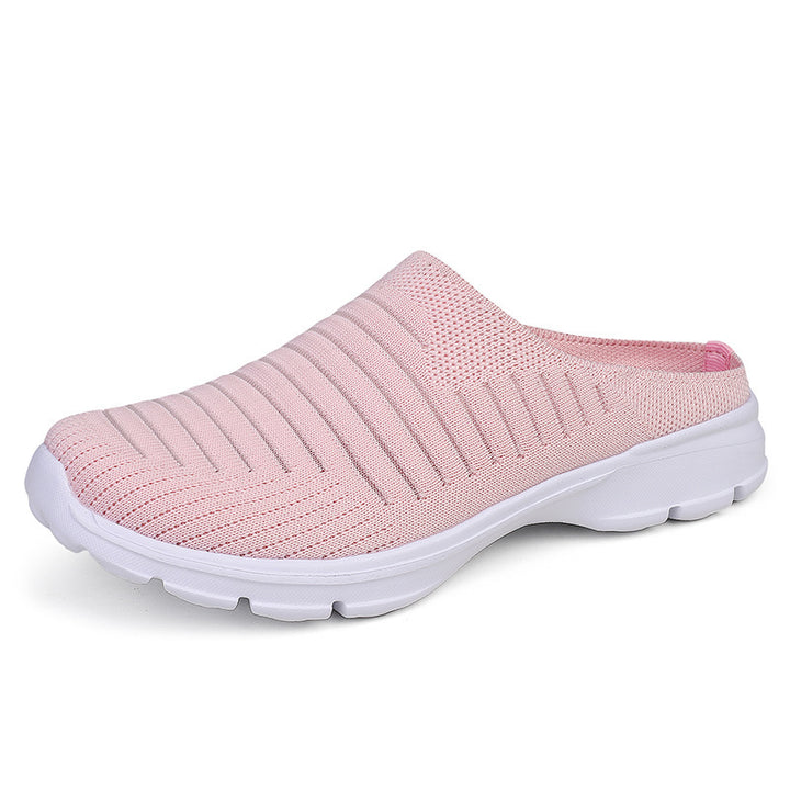 Damen nan gestrickter Schlupf-Clog mit stoßdämpfender EVA-Zwischensohle und ergonomischer Fersenstütze Drune
