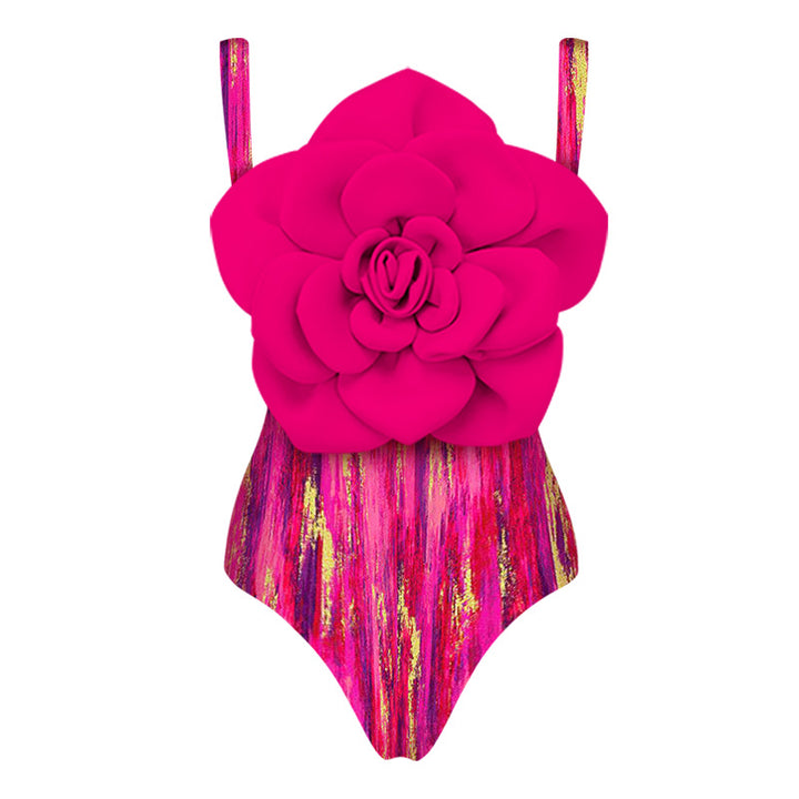 Damen Badeanzug mit floralem Volumen und passendem Wickelrock Drune