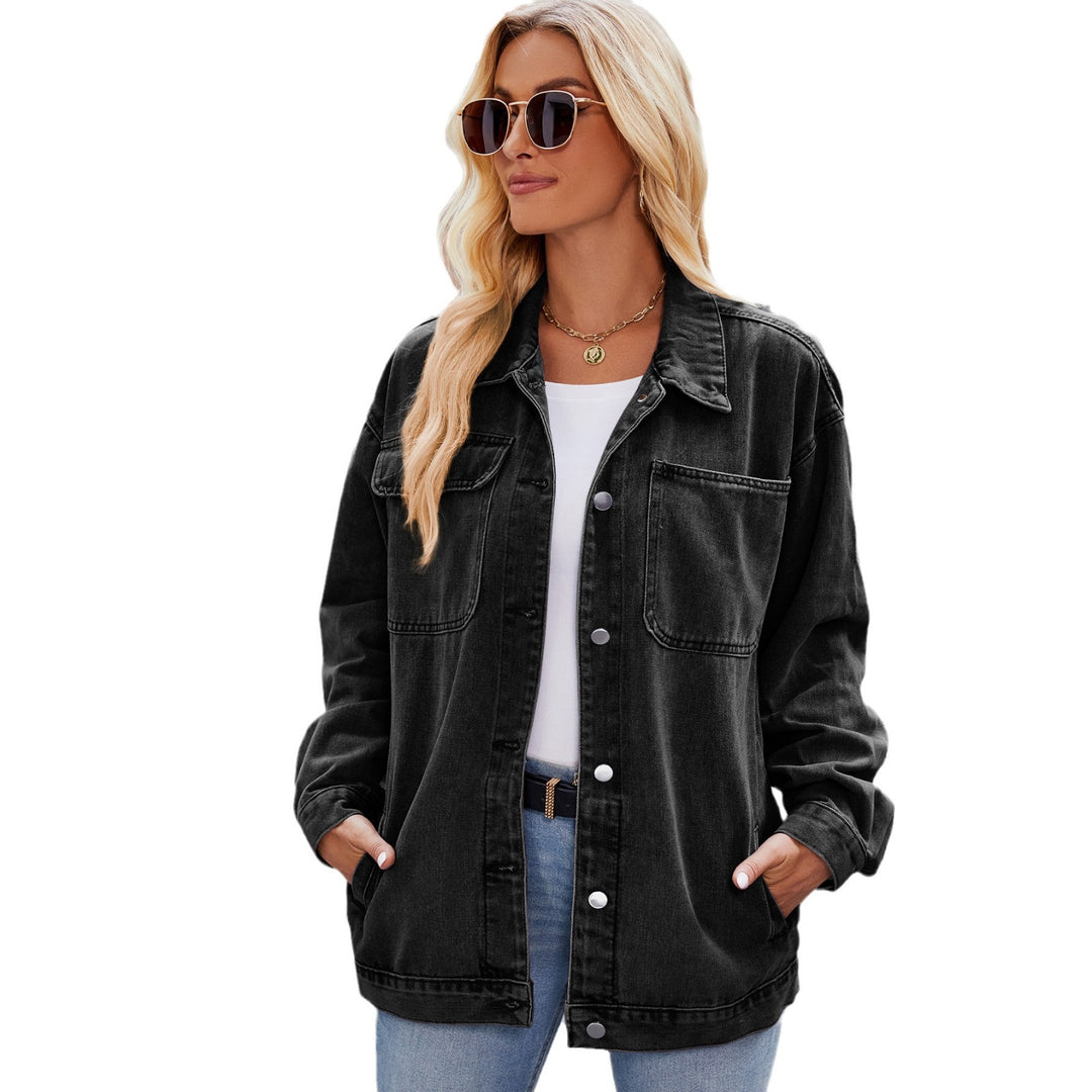 Damen Denim-Hemdjacke im lässigen Oversized-Stil mit praktischen Taschen Drune