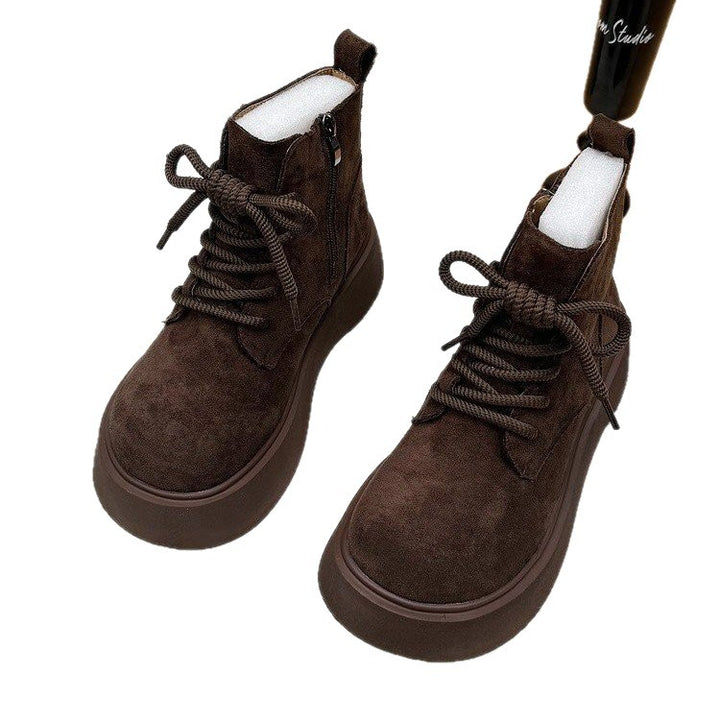 Damen Modische und bequeme Schnürstiefeletten Drune