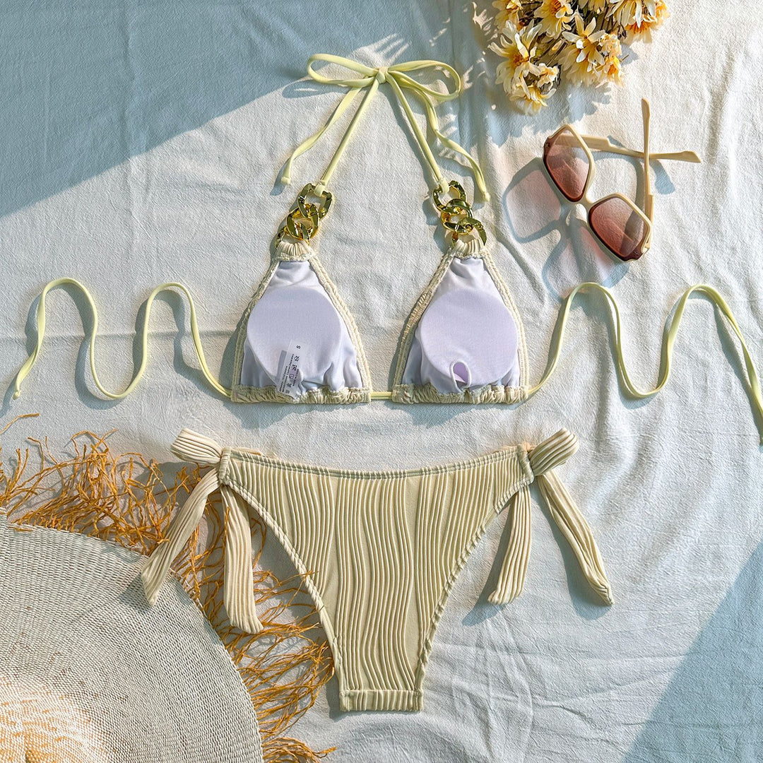 Damen Triangel-Bikini mit raffinierten Kettendetails Drune