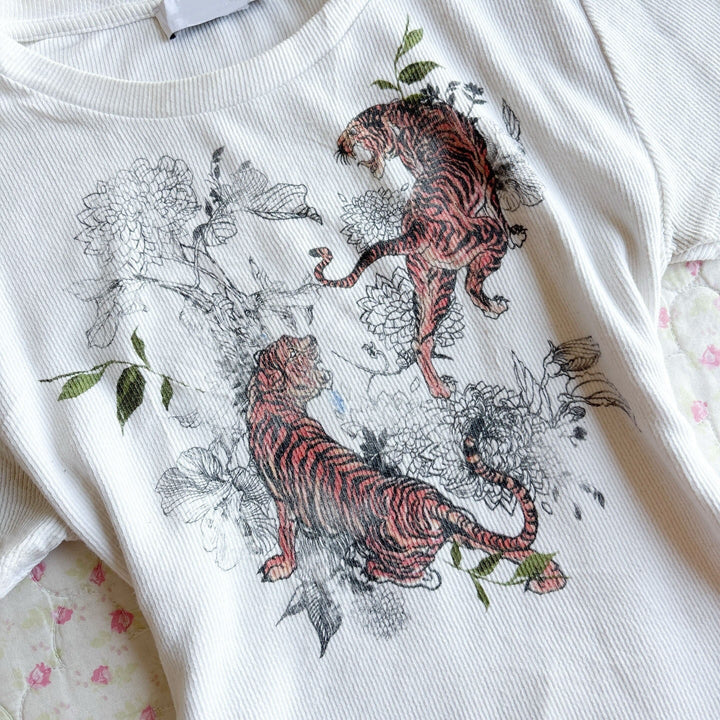 Damen T-Shirt mit kreativem Tigerdesign Drune