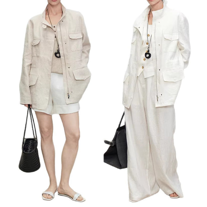 Damen Leichte und Luftige Leinenjacke Drune