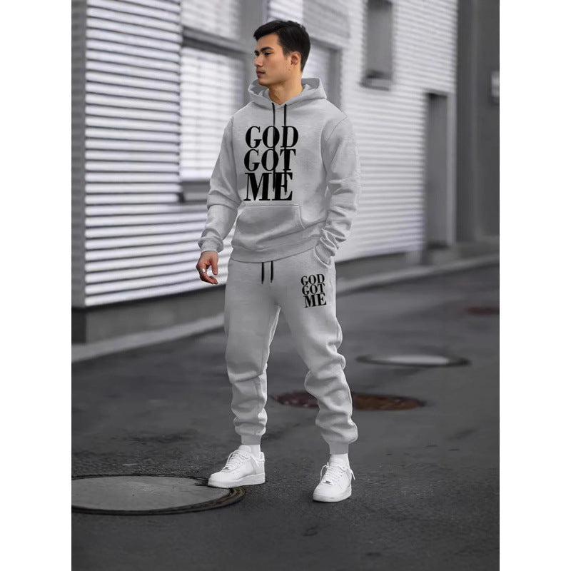 Herren Fragen Hoodie und Jogginghose Set Drune