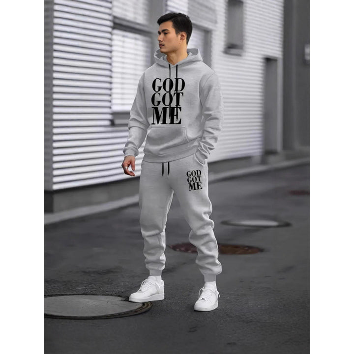 Herren Fragen Hoodie und Jogginghose Set Drune