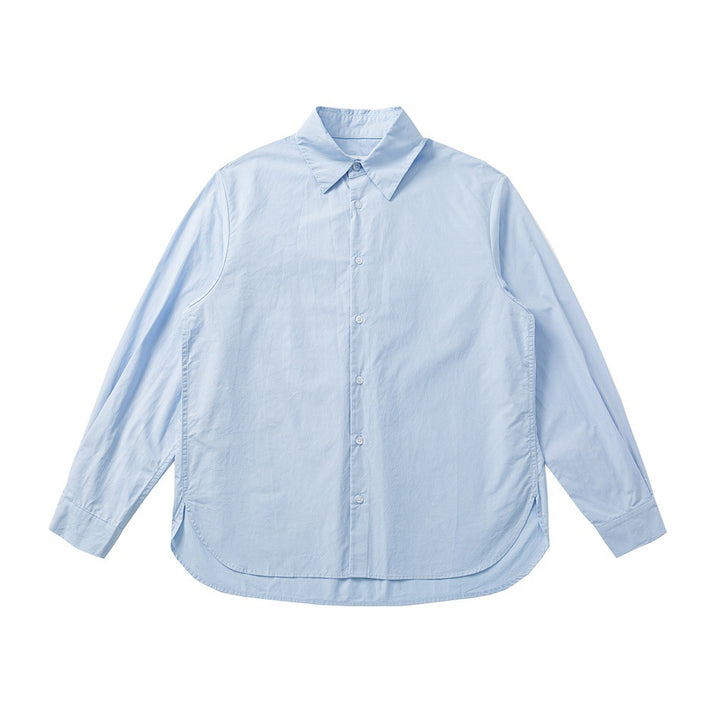 Unisex Oversized Hemd aus leichter Baumwollmischung mit abgerundetem Saum Drune