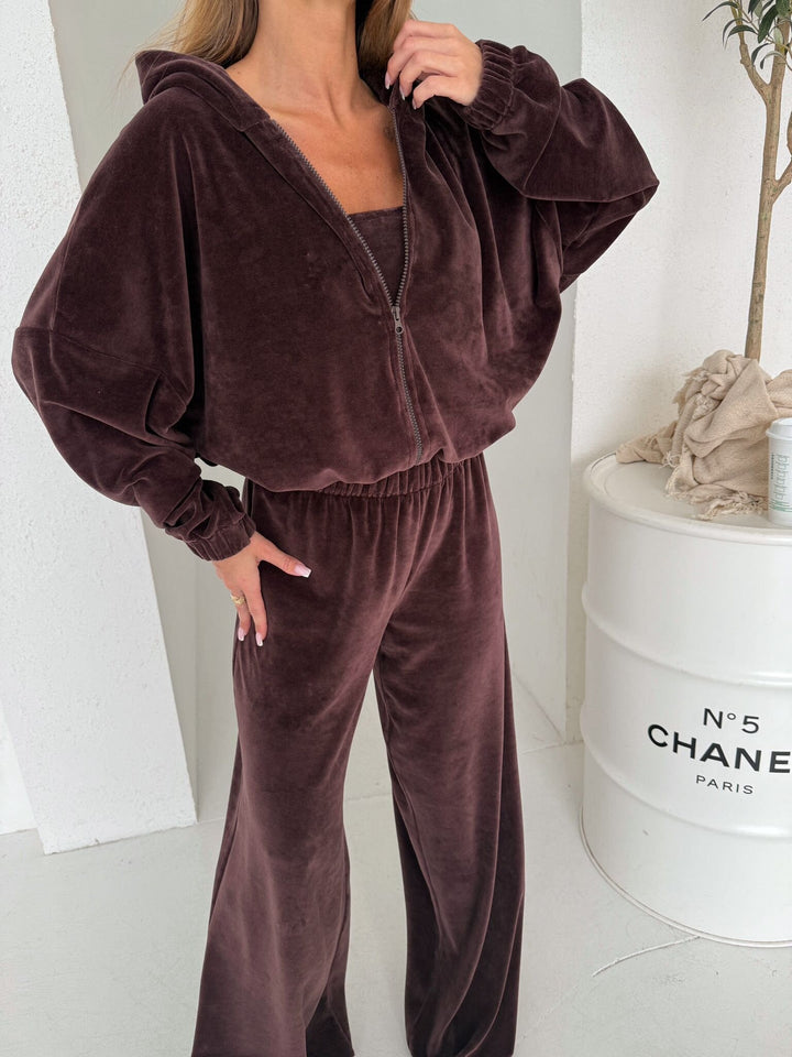 Drune | Kapuzen Strickjacke und Elastische Weit Geschnittene Hose