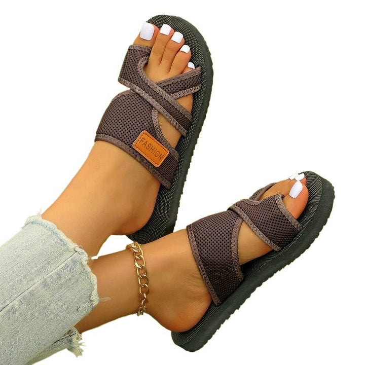 Damen Komfortable Freizeit-Sandalen mit elastischen Riemen Drune