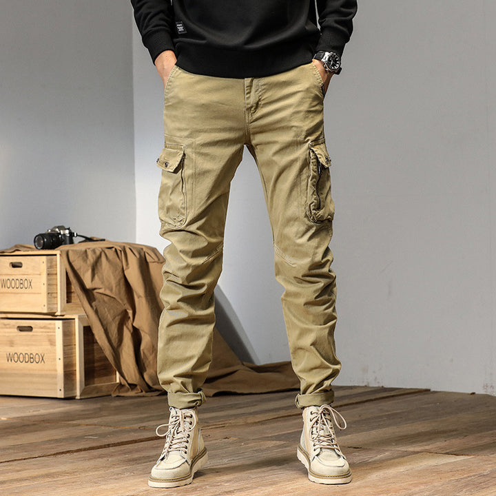 Herren Konisch zulaufende Cargohose mit Multifunktions‑Taschen und verstellbarem Saum Drune