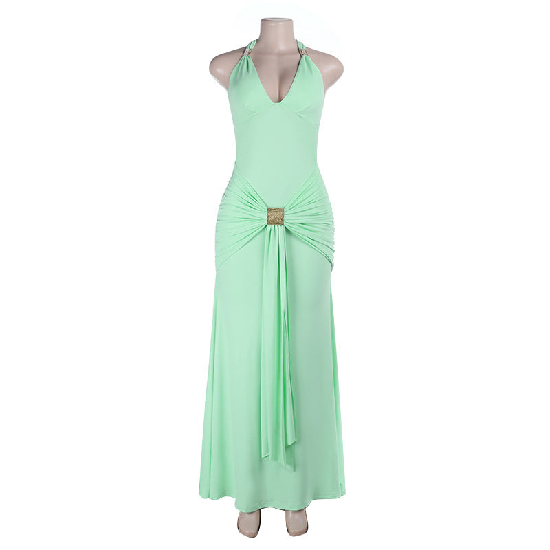 Damen Maxikleid mit raffiniertem Wickeldesign und verführerischem V-Ausschnitt Drune