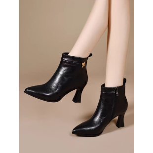 Damen Elegante Stiefeletten mit hohem Absatz und Reißverschluss Drune