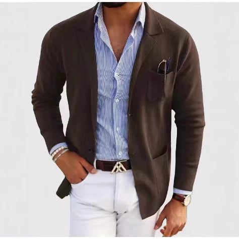 Herren eleganter Strickblazer Drune
