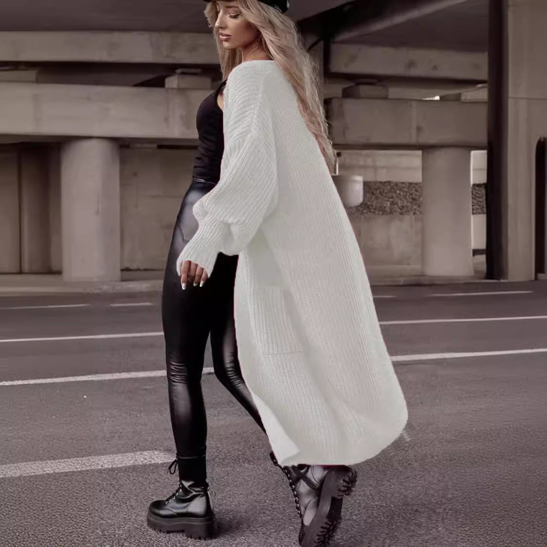 Damen Grobstrickmantel im lässigen Oversized-Stil mit tiefen Taschen Drune