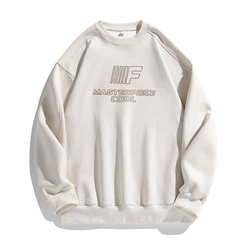Unisex Fleece-Sweatshirt mit Samtoptik, gesticktem Logo und Drop-Shoulder Drune