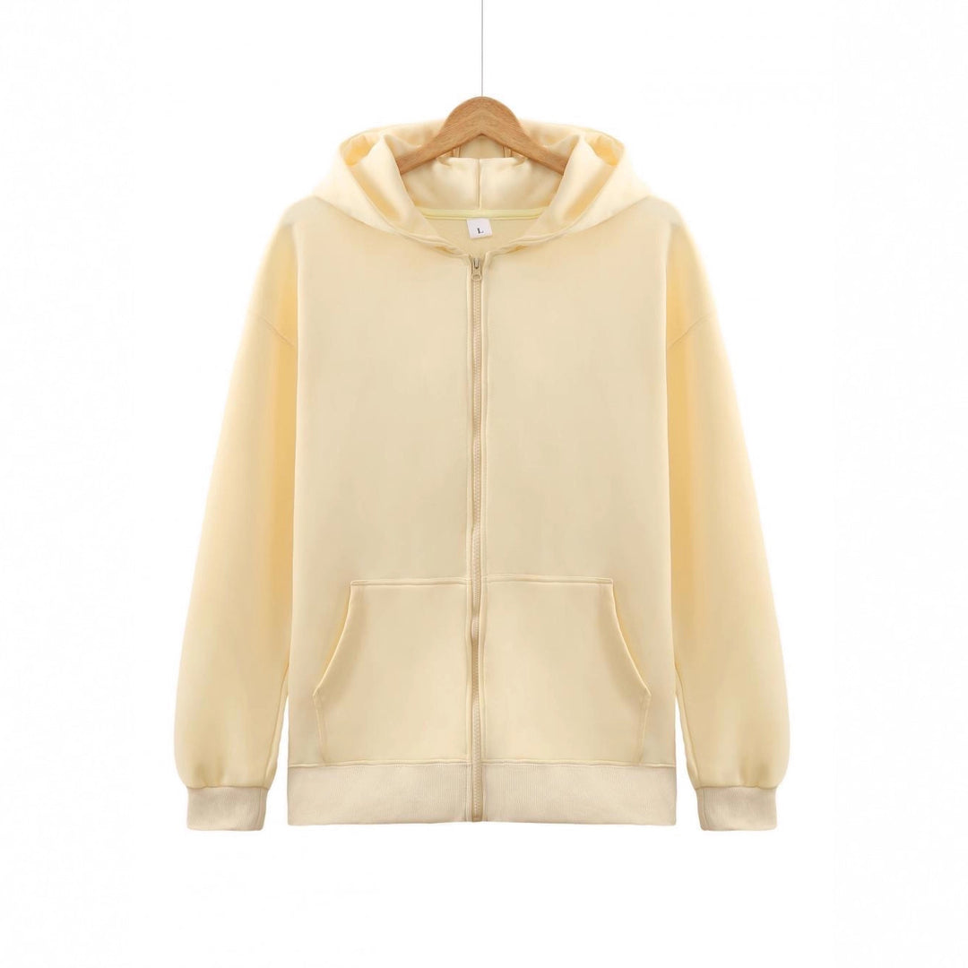 Unisex nan leichter Reißverschluss-Hoodie mit innen angerautem French-Terry, flachen Nähten und Kängurutaschen Drune