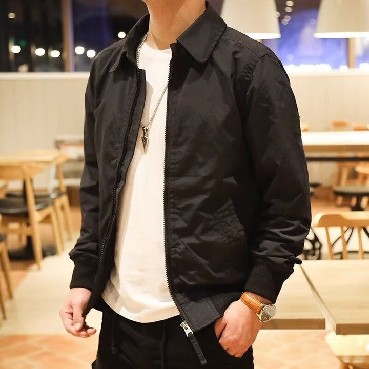 Herren Modische Bomberjacke mit kariertem Innenfutter Drune