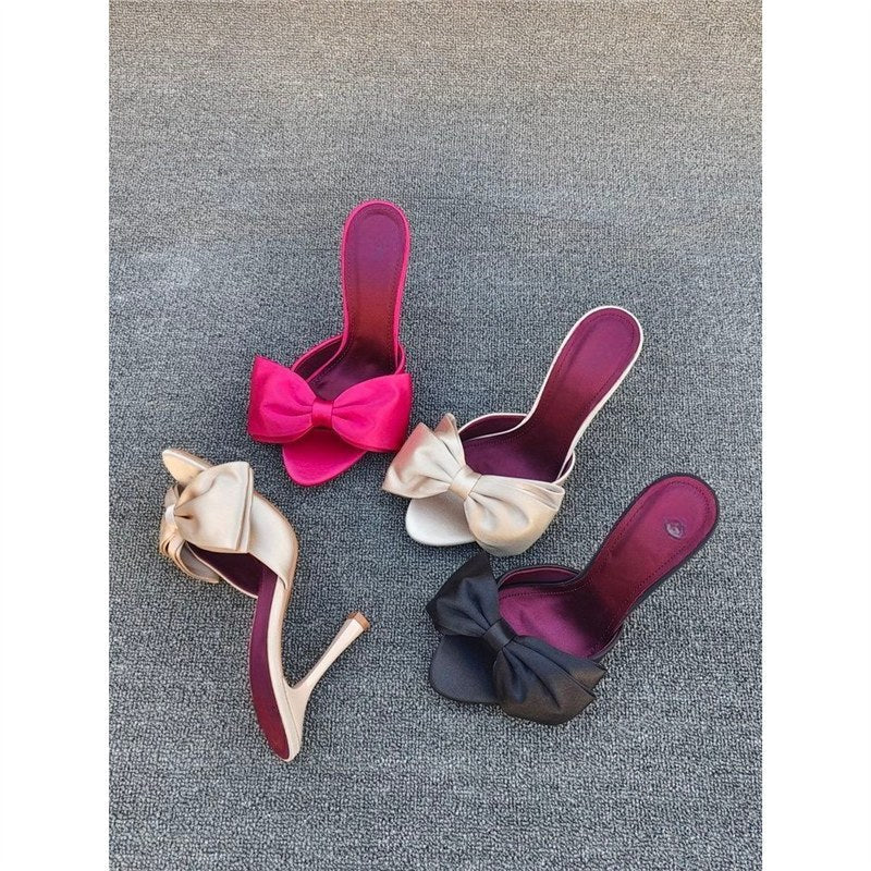 Damen High Heel Sandalen mit kunstvollem Schleifendesign Drune