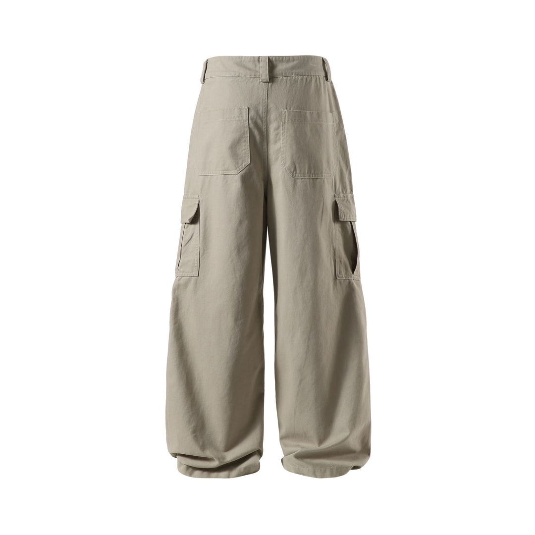 Damen Weite Cargo-Culotte mit hoher Taille, tiefem Schritt und funktionalen Pattentaschen Drune