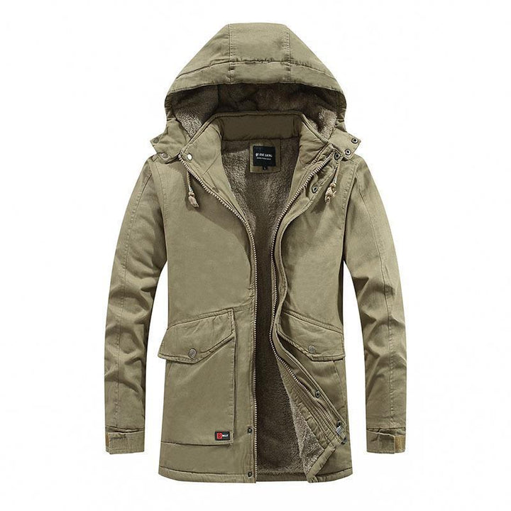 Herren City-Parka mit Teddyfutter, Kapuze und winddichter Innenleiste Drune
