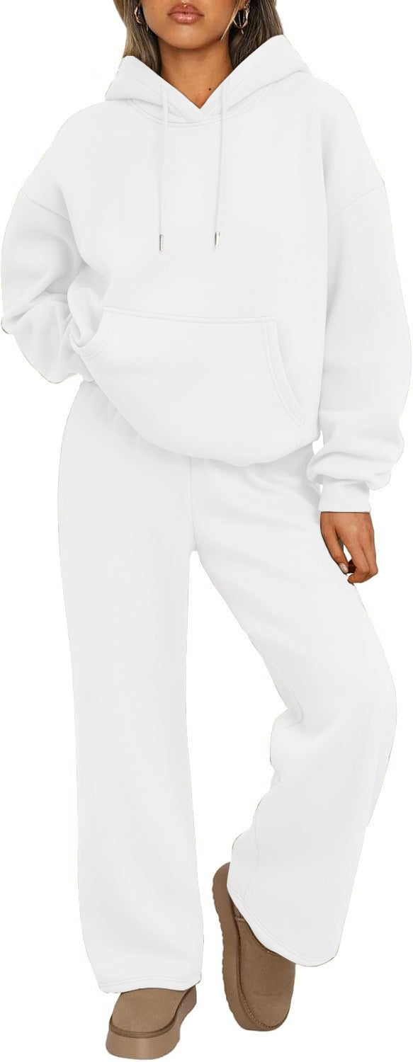 Unisex minimalistischer Kapuzenpullover aus French-Terry mit flachem Kordelzug und verstärkter Nackenpasse Drune