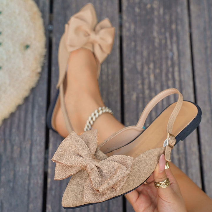 Damen Slingback Ballerinas mit dekorativem Schleifen-Detail und komfortabel gepolsterter Sohle Drune