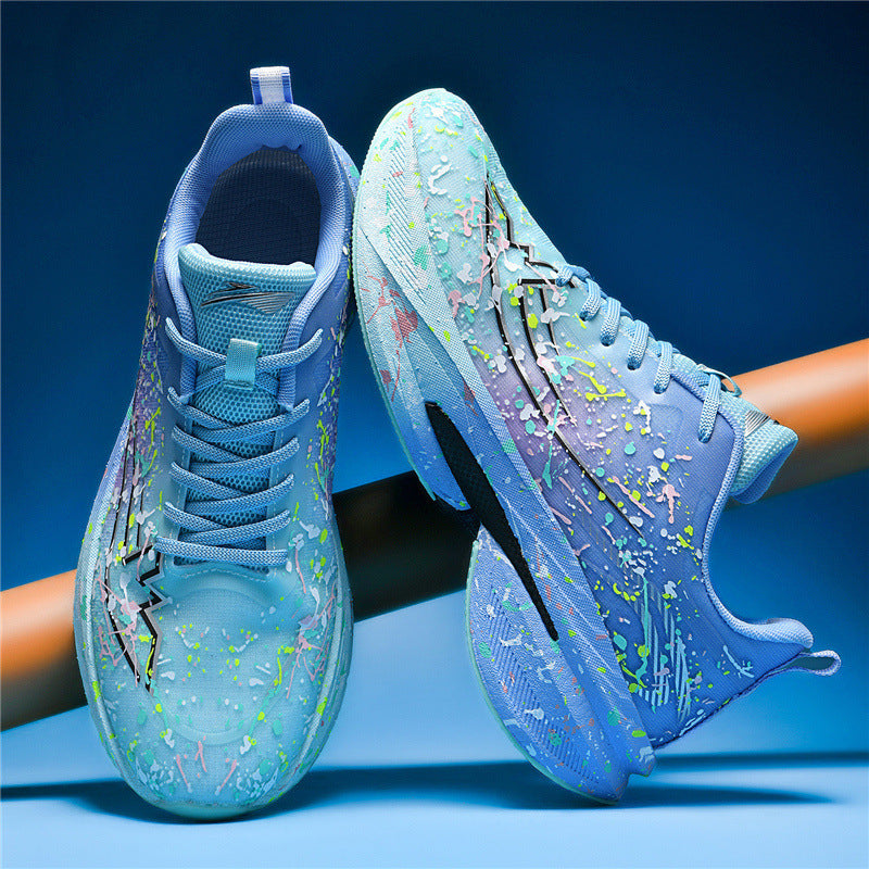 Unisex künstlerische Laufsneaker mit Spritzlack‑Design, reaktiver Hohlkern‑Dämpfung und Drehverschluss Drune