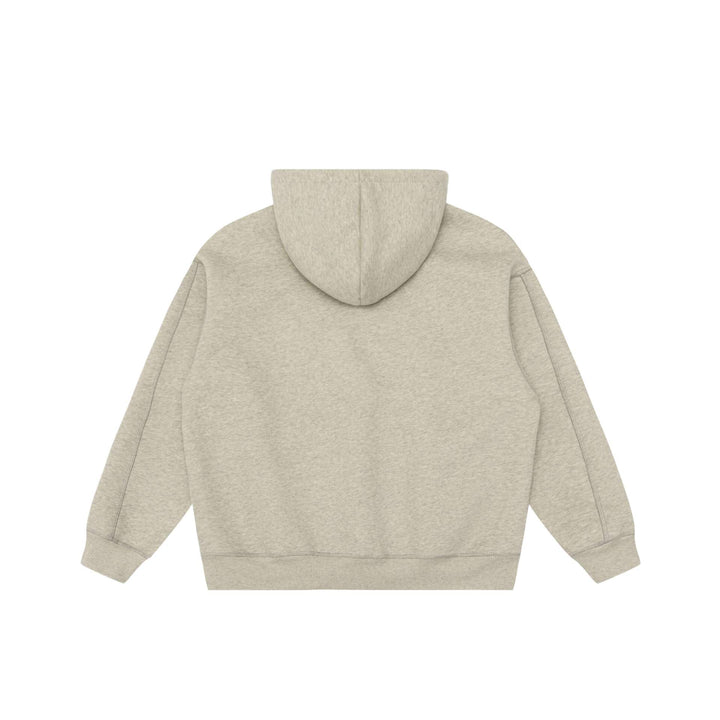 Unisex Oversize-Kapuzenpullover mit Raglanärmeln, Kängurutasche und versetztem Typo-Print Drune