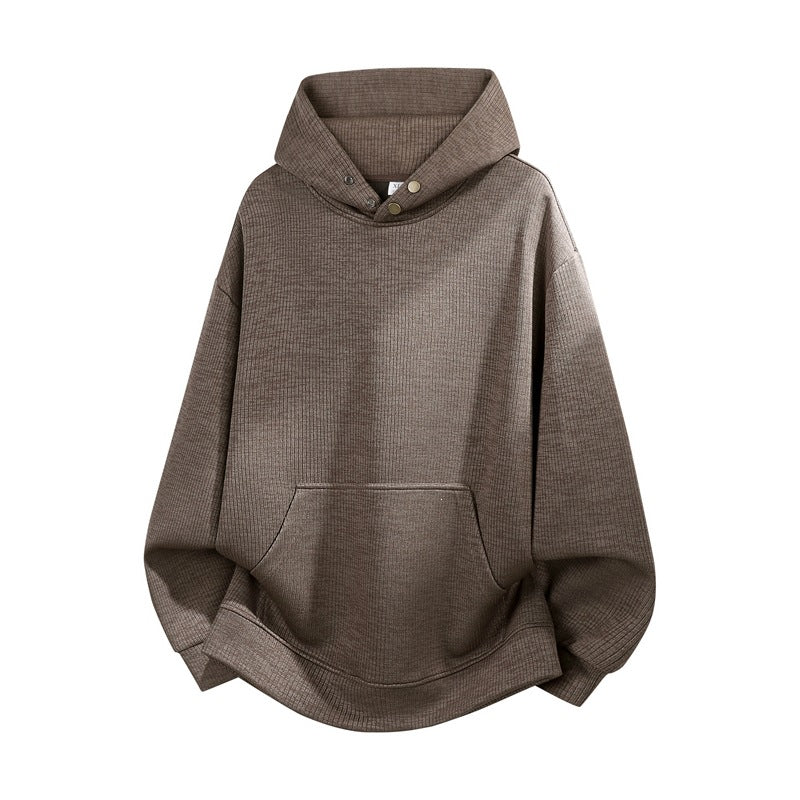 Unisex Oversize Kapuzenpullover mit hoher Kragenblende & Kängurutasche Drune
