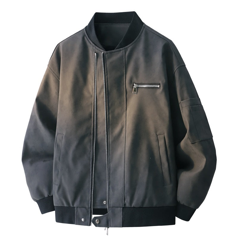 Herren Oversize Bomberjacke im Utility-Look mit Ärmeltasche, Rippbündchen & verdecktem Reißverschluss Drune