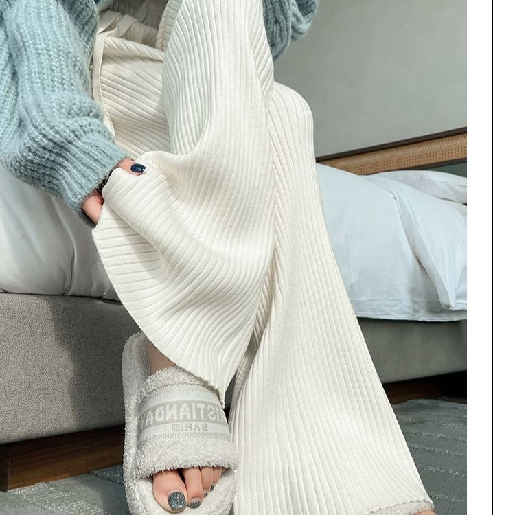 Damen Fließende Rippstrick-Hose Drune