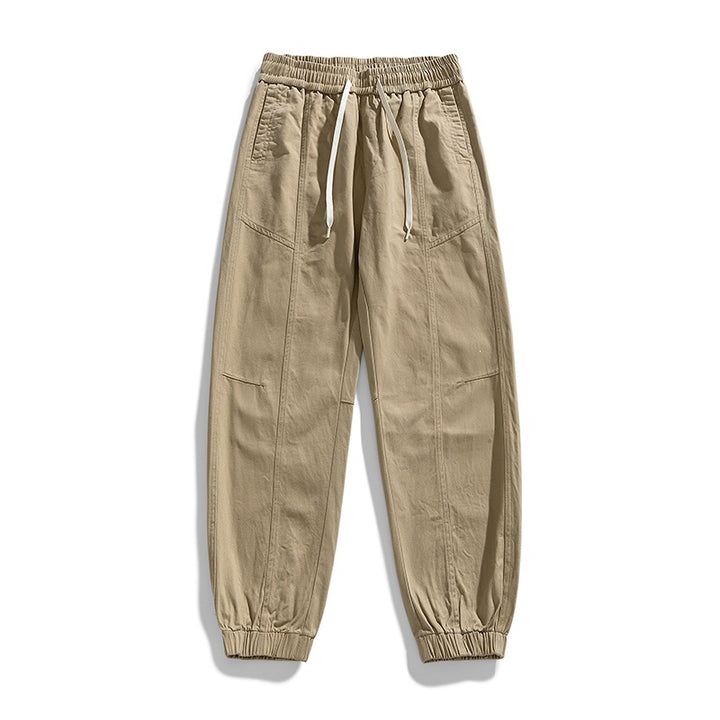 Herren Oversized Utility-Jogginghose aus robustem Baumwollmix mit Kordelbund, seitlichen Cargo‑Taschen & gerippten Bündchen Drune