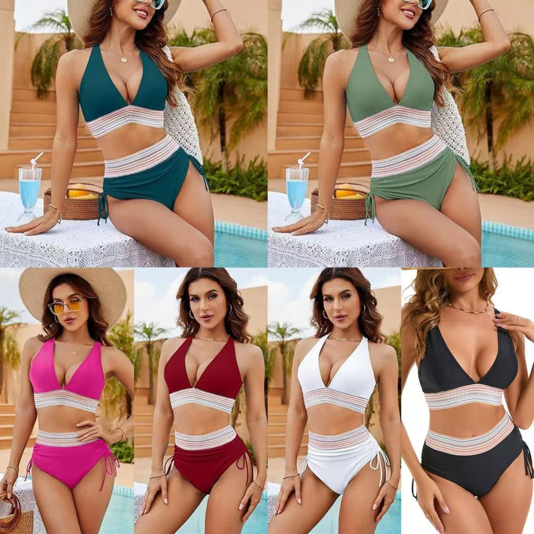 Damen Hochtaillierter Bikini mit elastischem Design Drune