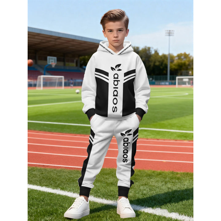 Unisex nan Kinder Jogginganzug mit Kapuzenpullover und detailreichem Auto-Print Drune