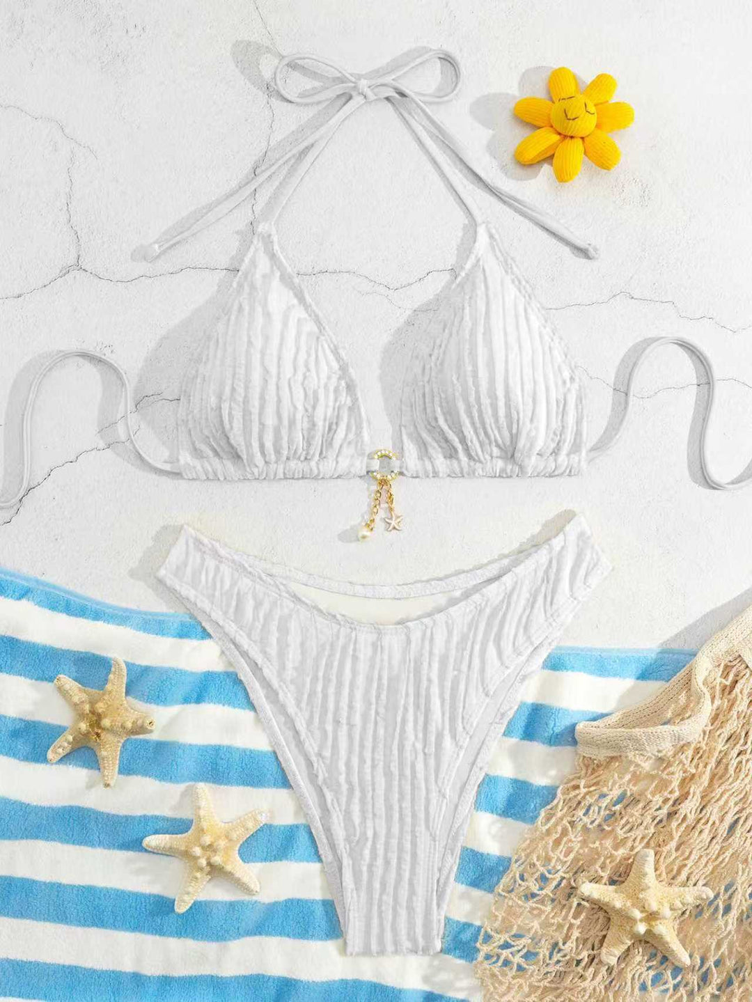 Damen Triangel-Bikini mit Rippendesign Drune
