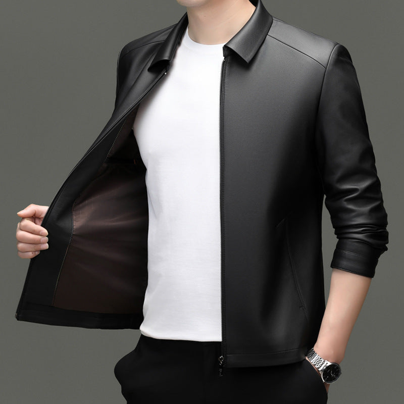 Herren leichte Freizeitjacke aus hochwertigem Kunstleder Drune