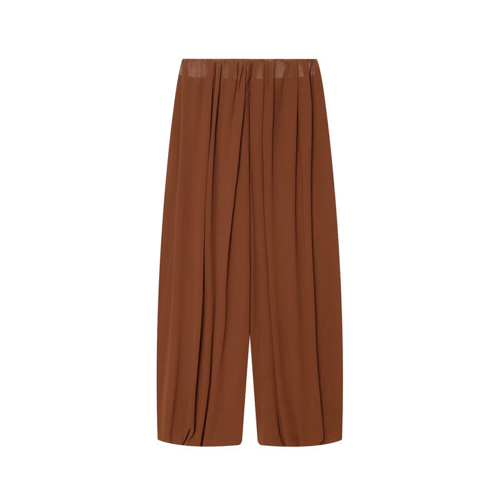 Damen Luftige Chiffon-Kurzbluse mit Drapierung und Ballonärmeln Drune