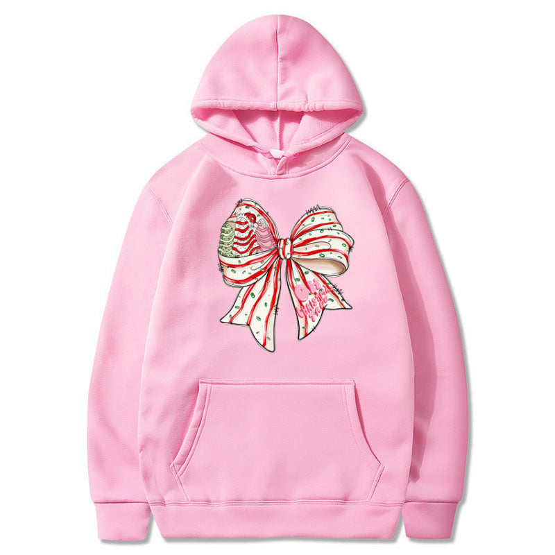 Damen Kapuzenpullover mit festlichem Schleifenmotiv Drune