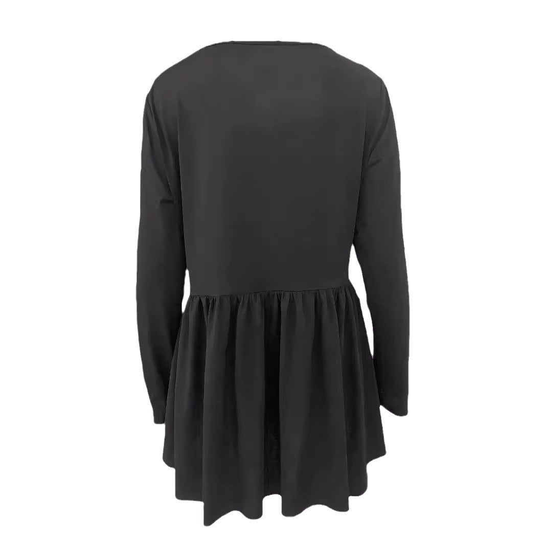 Damen Lagenlook-Tunika mit herzförmiger Zierschnalle und gerafftem Dekolleté Drune