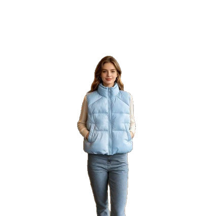 Damen nan kurzer wattierter Pufferjacke mit hohem Stehkragen und praktischen Eingrifftaschen Drune
