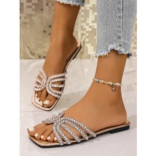 Damen Glänzende Riemchen-Sandalen mit Funkelelementen Drune