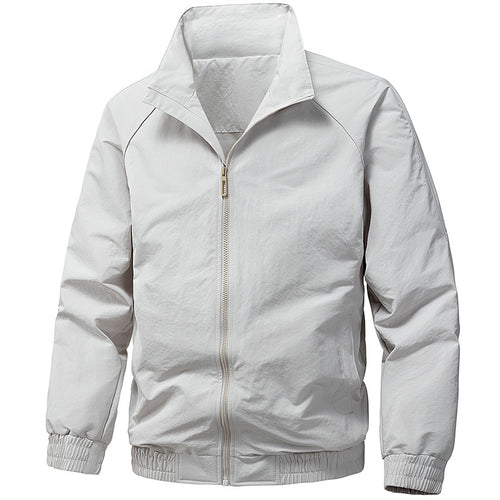 Herren Technische Microfaser-Softshelljacke im Bomberstil mit Stehkragen und Reißverschlusstaschen Drune