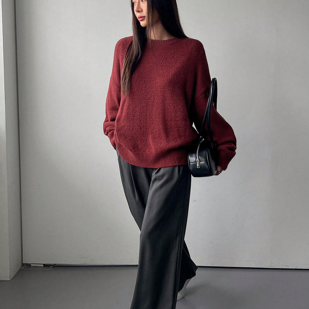 Damen Lässiger Pullover mit weich strukturiertem Material und elegantem Schnitt Drune