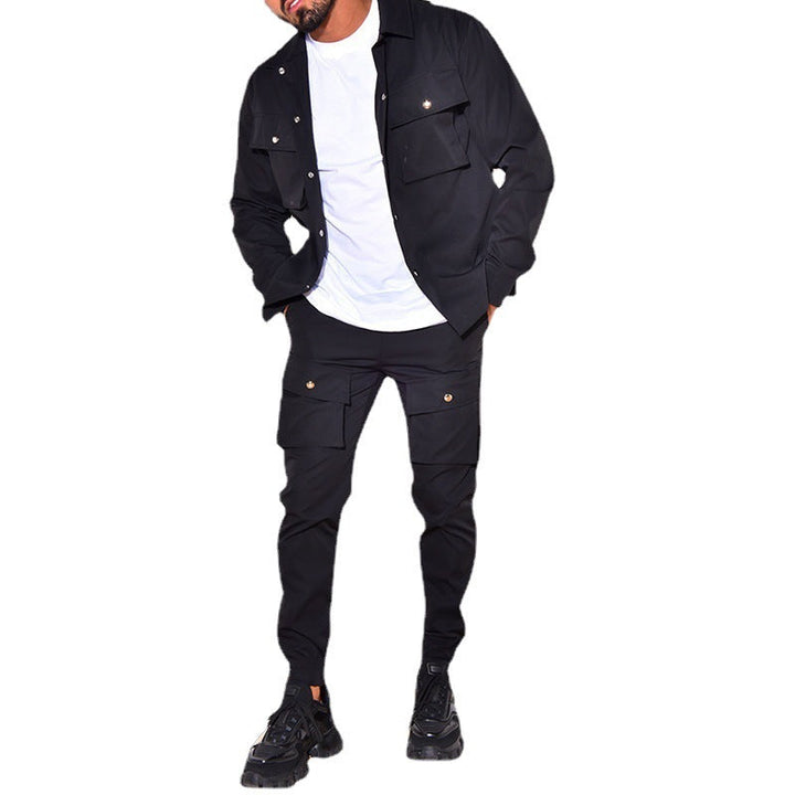 Herren modisches Cargo-Jacket mit passender Hose im Freizeitlook Drune