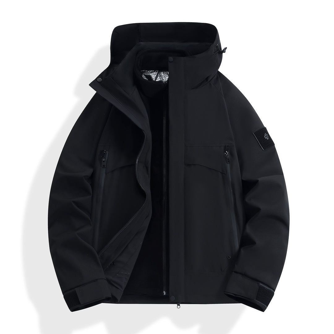 Damen wasserdichter modularer Parka mit abnehmbarer Fleece-Innenjacke und technischer Kapuze Drune