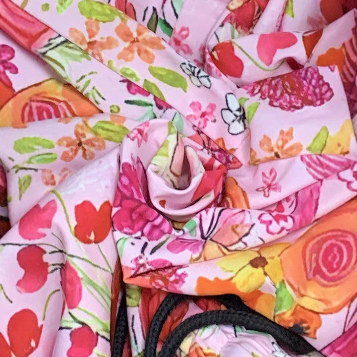 Damen Weite Blumenhose mit elastischem Bund und praktischen Taschen Drune