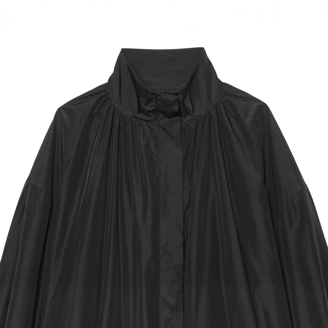 Damen Oversize Regenblouson im Cocoon‑Schnitt mit hohem Stehkragen und elastischem Saum Drune